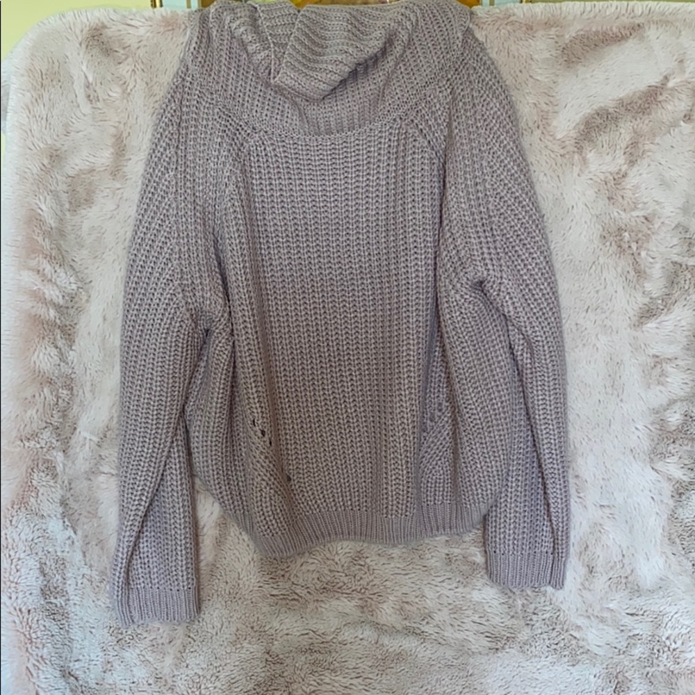 Large pink scoop neck sweater